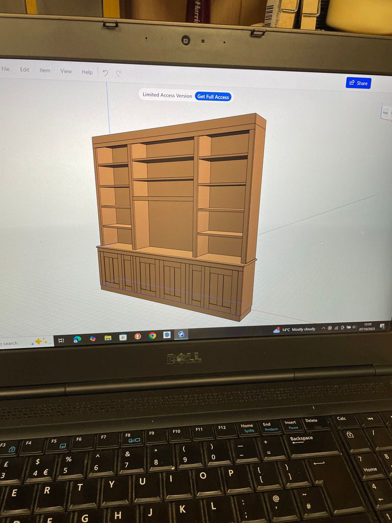 Fitted Oak Bookcase Plan