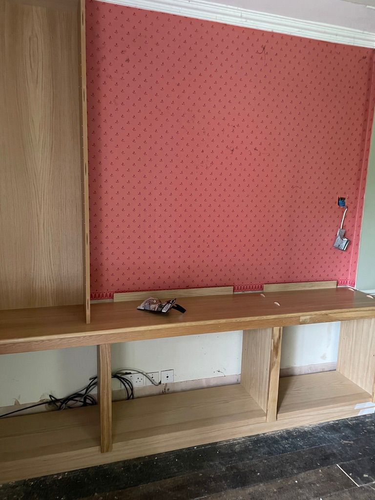 Fitted Oak Bookcase Installation
